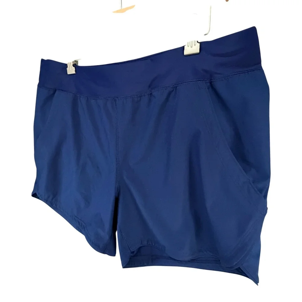 Lands End Curvy Fit 5" Quick Dry Swim Board‎ Shorts Womens 16 Navy Beach UPF 50 - Picture 3 of 13